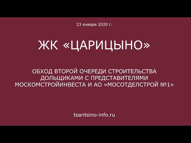 Обход ЖК «Царицыно-2» 23 января 2020 г.: видео